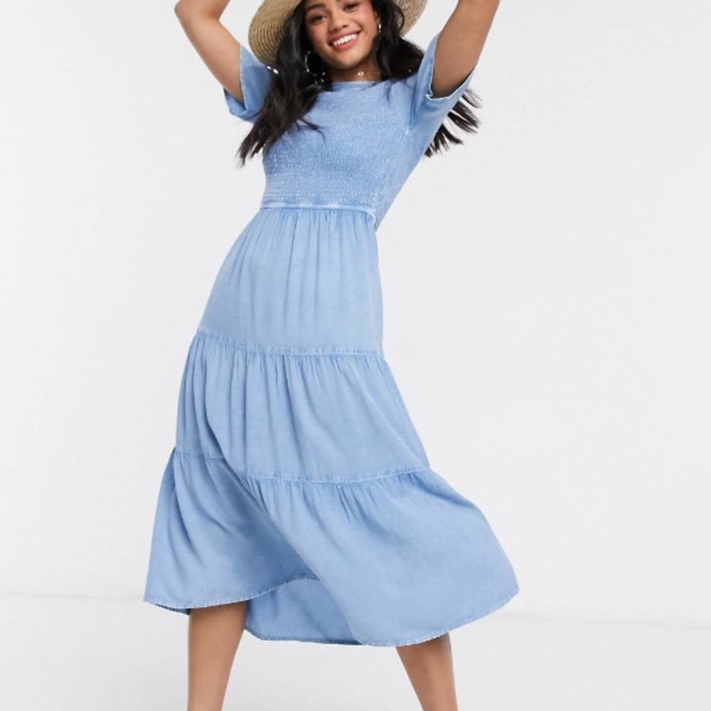 ASOS CHAMBRAY MIDI DRESS